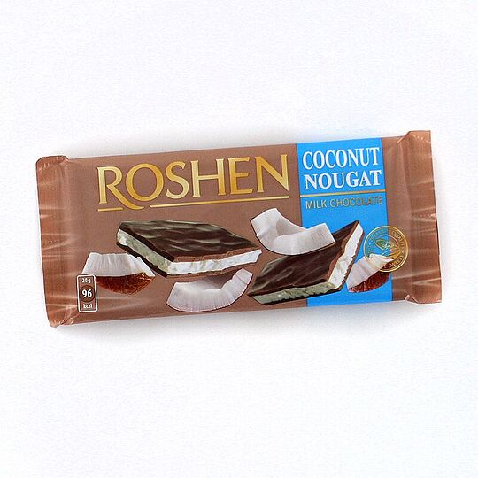 Chocolate bar with coconut nougat 