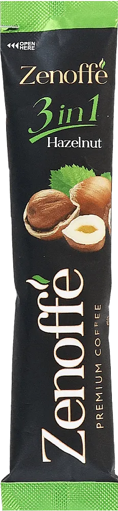 Instant coffee drink with hazelnut flavour "Zenoffe Hazelnut Cappuccino 3 in 1" 19g
