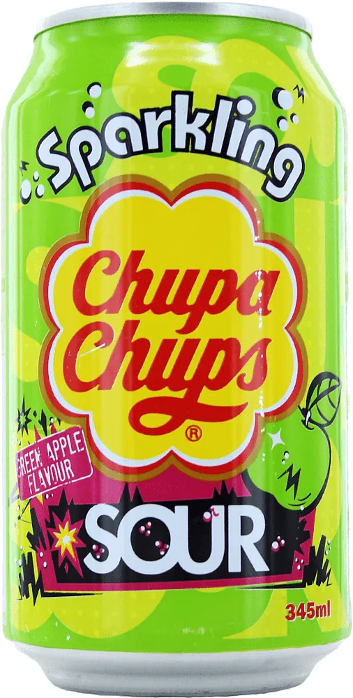 Refreshing apple flavored carbonated drink "Chupa Chups" 345l 
