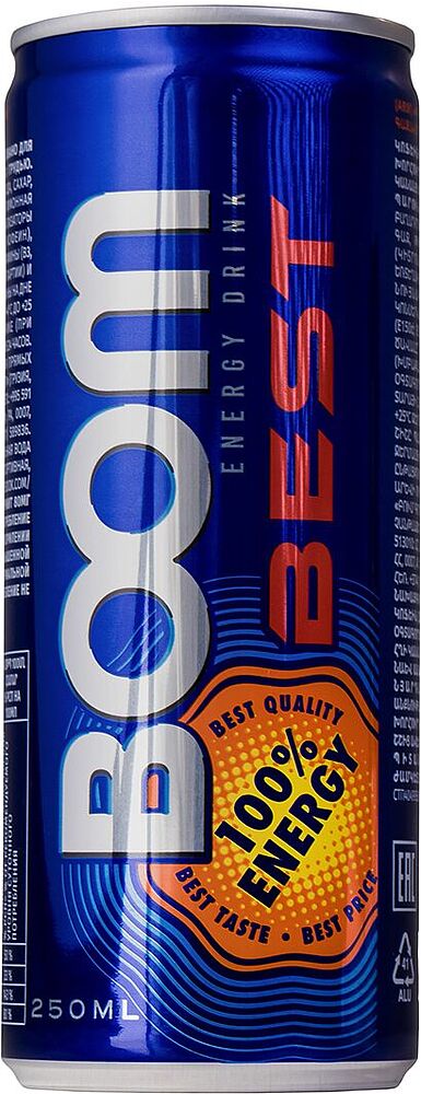 Energy carbonated drink "Boom Best" 250ml