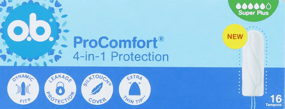 Tampons "o.b. Pro Comfort 4 in 1 Super Plus" 16 pcs.