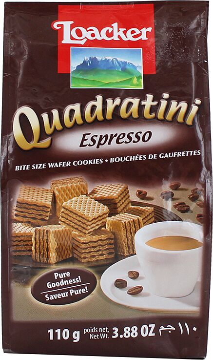 Վաֆլի՝ էսպրեսսոյի միջուկով «Loacker Quadratini Espresso» 110գ