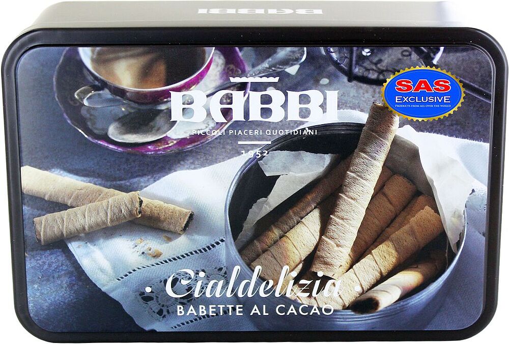 Вафельные палочки с какао кремом "Babbi Cialdelizia" 300г
