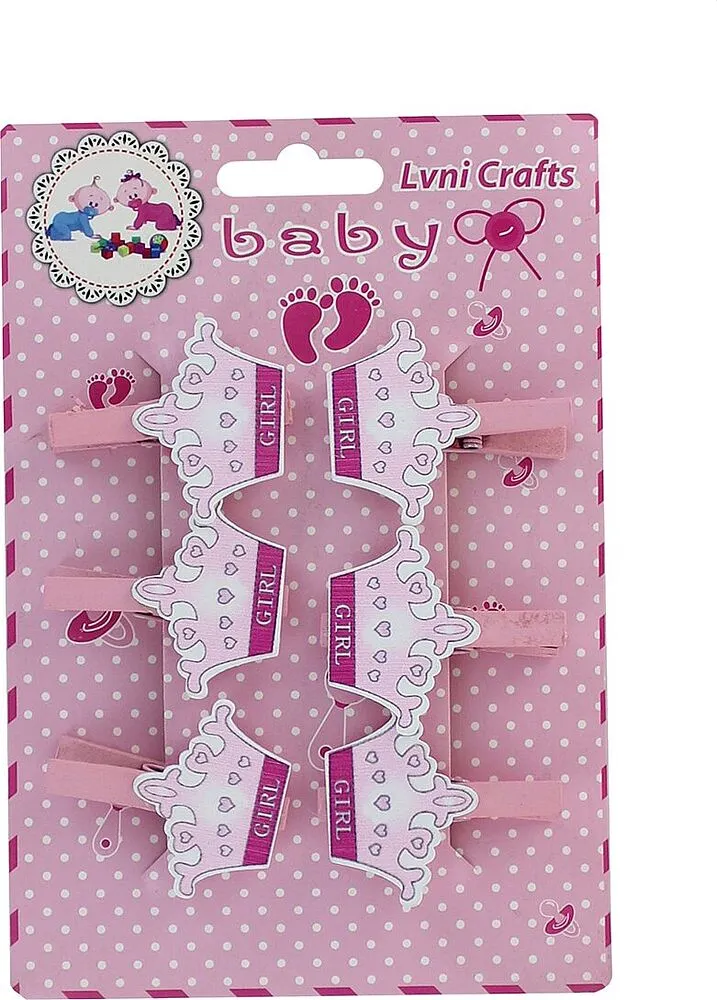 Birthday clips "Lvni Crafts Girl" 6 pcs
