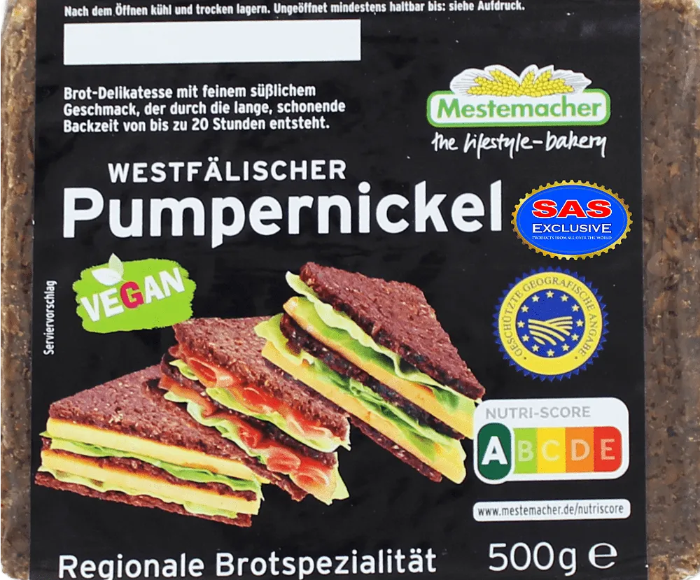 Հաց տարեկանի «Mestemacher Pumpernickel» 500գ 