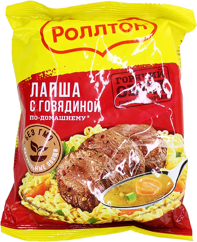 Beef noodles "Rollton" 85g

