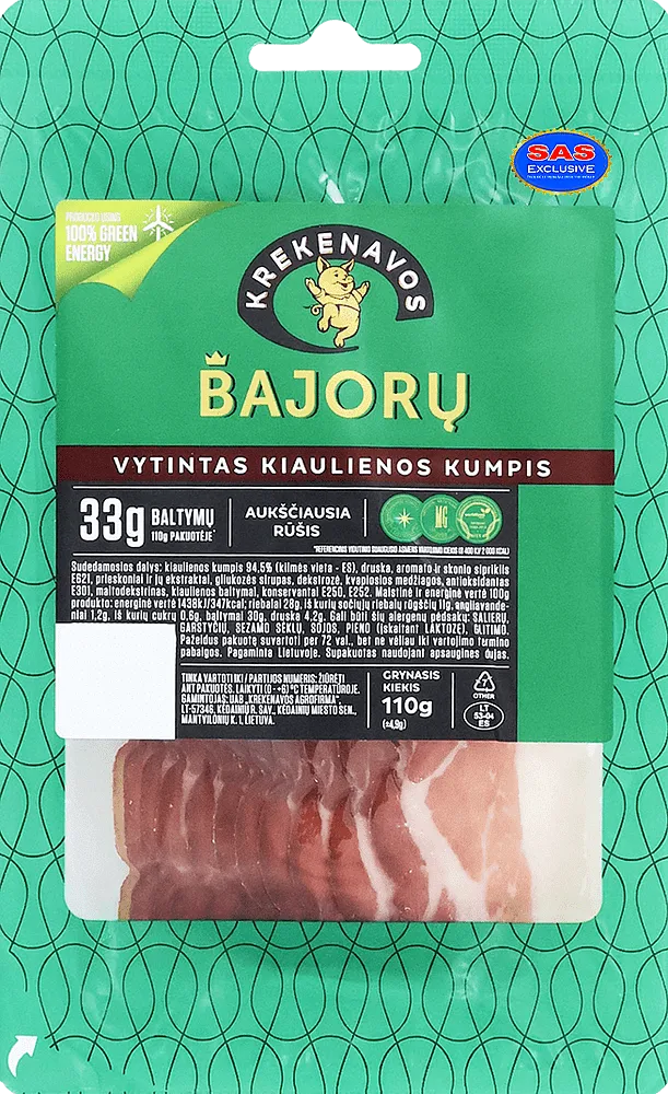 Sliced ham "Krekenavos Bajoru" 110g