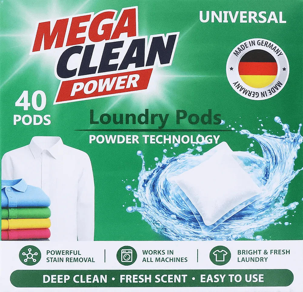 Լվացքի պարկուճներ ունիվերսալ «Mega Clean Power» 40 հատ