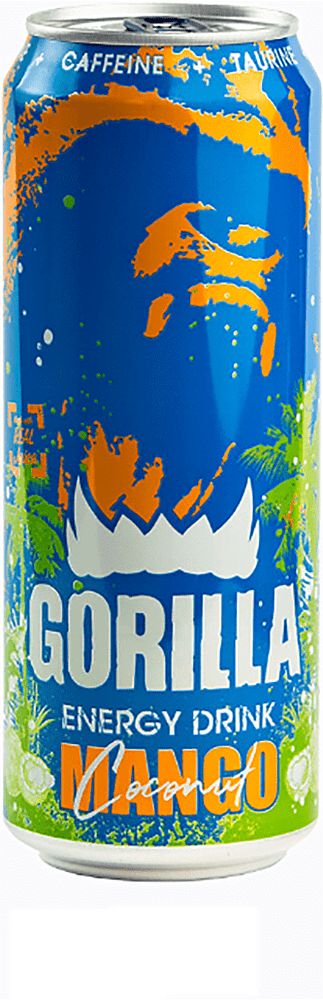 Էներգետիկ գազավորված ըմպելիք «Gorilla» 0.45լ Մանգո և Կոկոս
