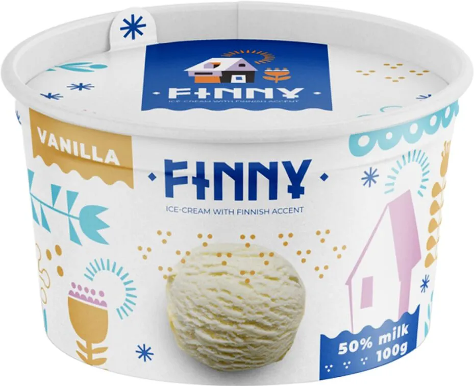 Vanilla Ice cream "Finny" 100g
