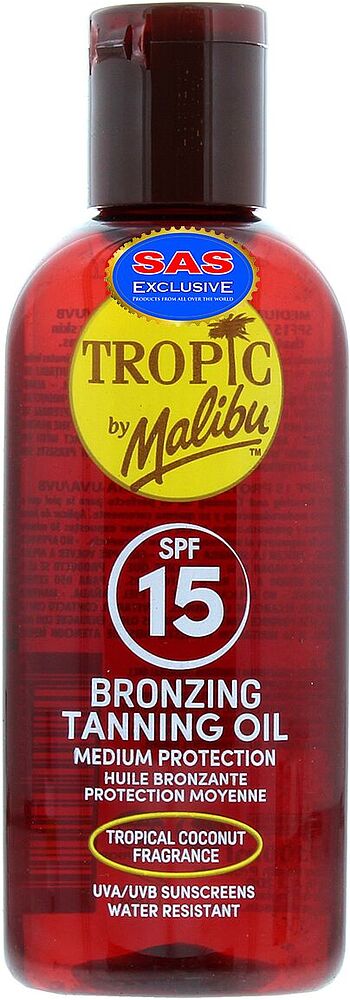 Արևայրուքի յուղ «Tropic by Malibu Bronzing Tanning Oil 15 SPF» 100մլ