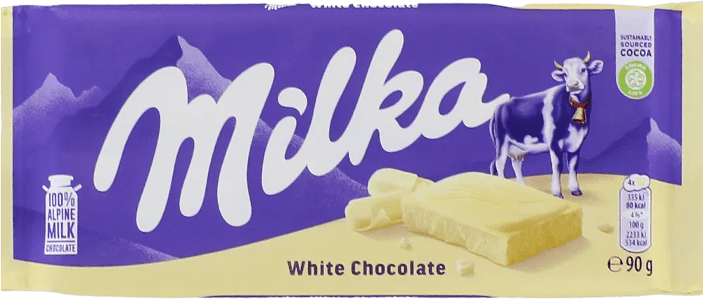 White chocolate bar "Milka White Chocolate" 90g