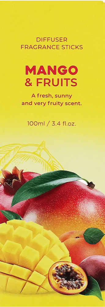 Освежитель воздуха и ротанговые палочки "Bartek Mango & Fruits" 100мл