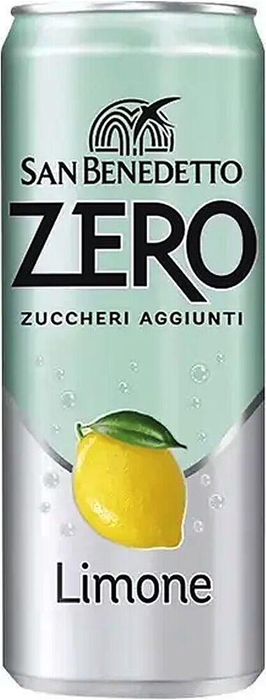 Refreshing carbonated drink "San Benedetto Zero" 0.33l Lemon
