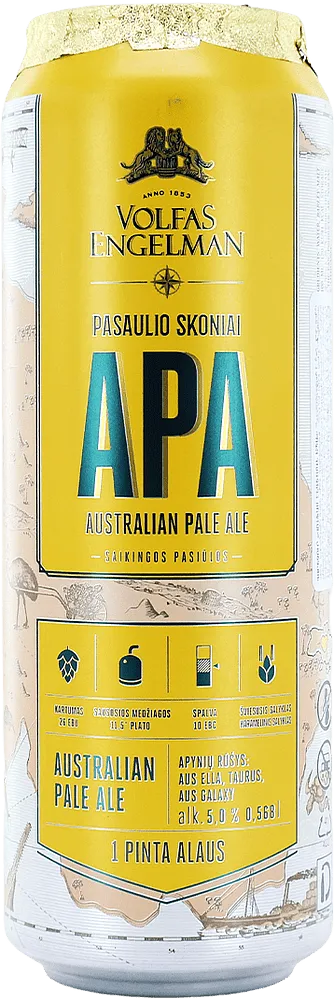 Beer "Volfas Engelman Apa Pale Ale" 0.568l
