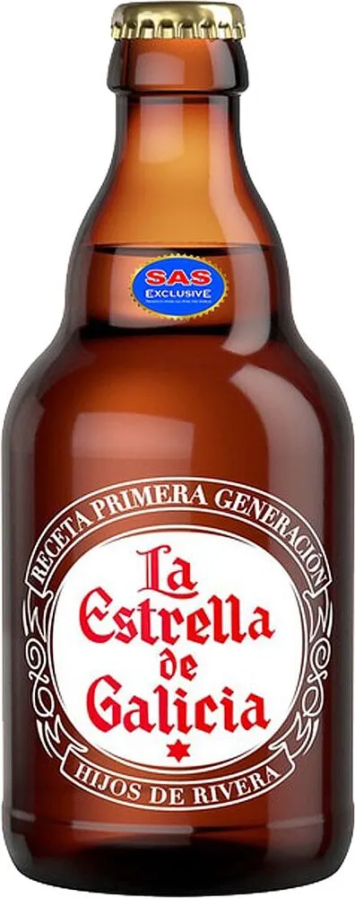 Գարեջուր «La Estrella De Galicia Hijos De Rivera» 0.33լ

