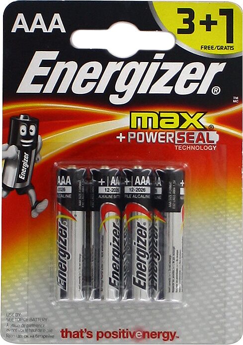 Էլեկտրական մարտկոց «Energizer MAX +Power Seal AAA» 4հատ