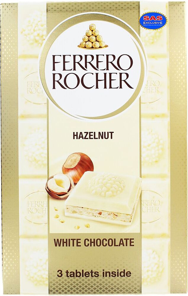 Шоколадная плитка с фундуком "Ferrero Rocher Hazelnut" 270г