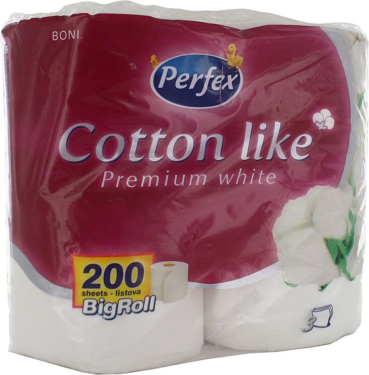 Toilet paper "Perfex Cotton Like Premium White" 4 pcs