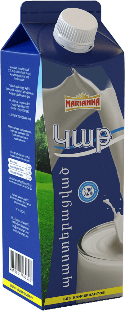 Milk ''Marianna'' 950ml, richness: 3,2%