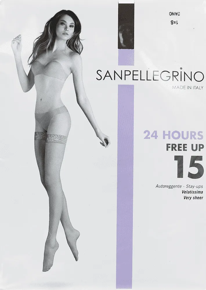 Beige stockings "Sanpellegrino Free Up Daino 15 Den N1"
