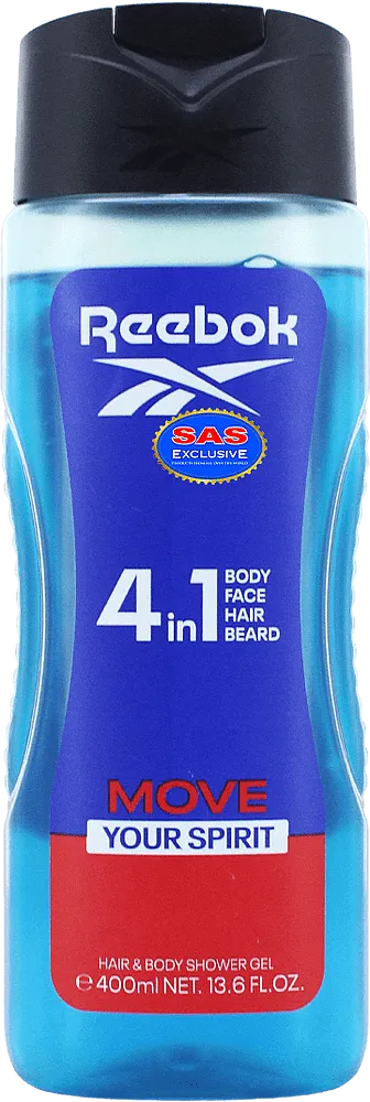 Shower gel "Reebok Move Your Spirit 4 in 1" 400ml
