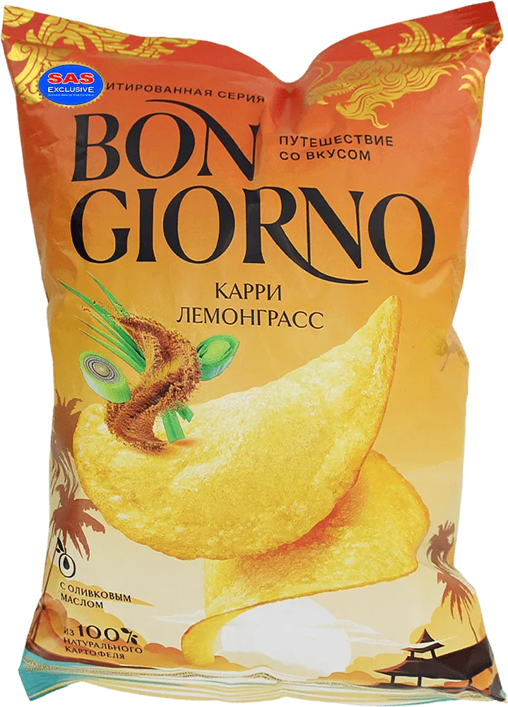 Chips with curry & lemongrass flavor "Bon Giorno" 120g
