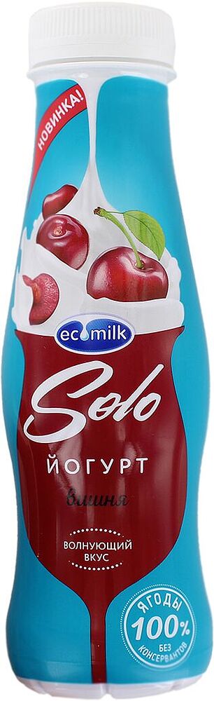 Drinking yoghurt with cherry "Ecomilk Solo" 290g, richness: 2.8%