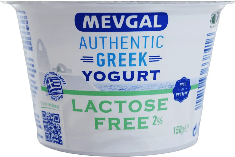 Greek lactose-free yogurt "Mevgal" 150g, fat content: 2%
