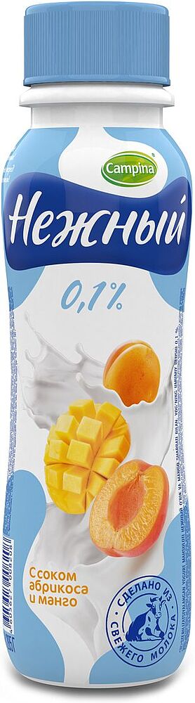 Drinking yoghurt with apricot and mango juice 