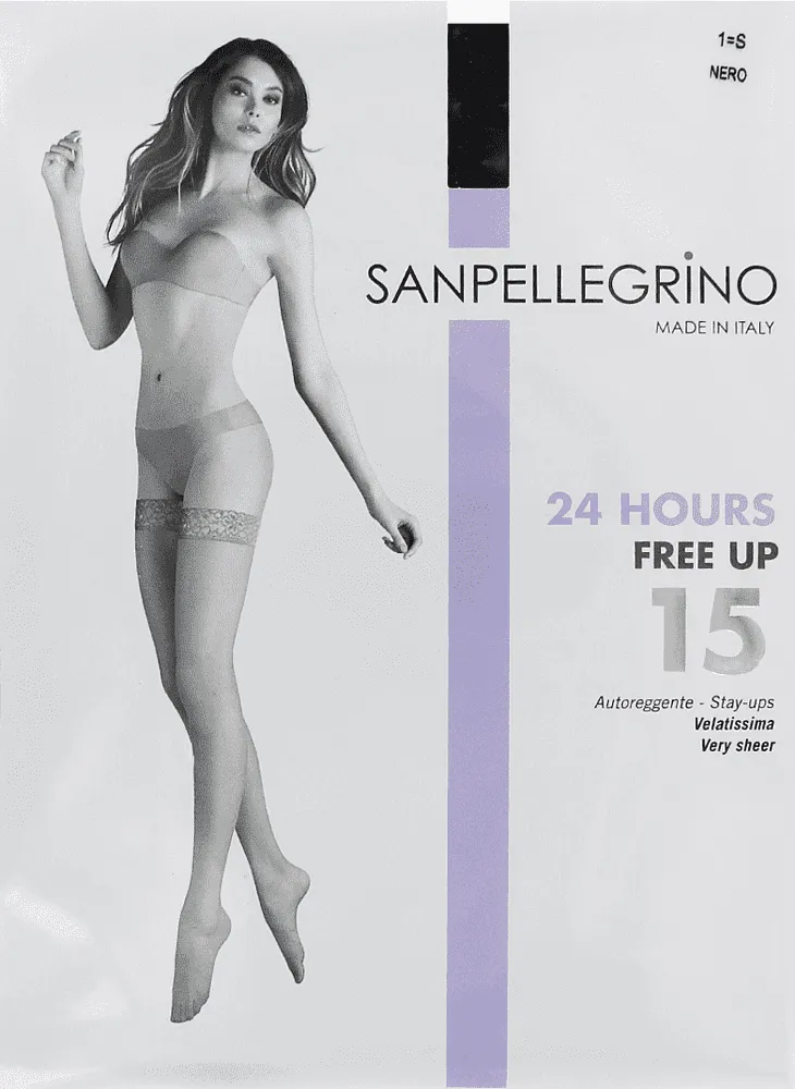 Black stockings "Sanpellegrino Free Up Nero 15 Den N1"
