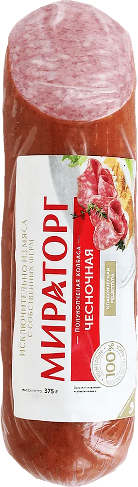 Semi-smoked sausage "Miratorg Chesnochnaya" 375g