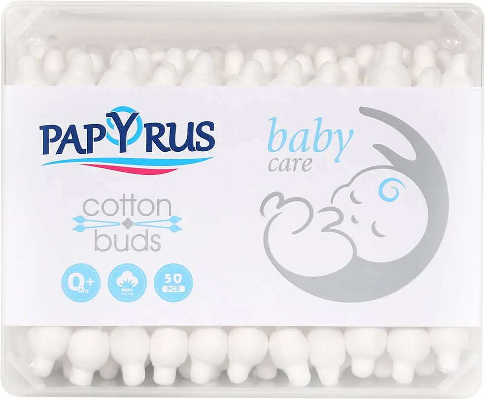 Cotton buds "Papyrus" 50 pcs
