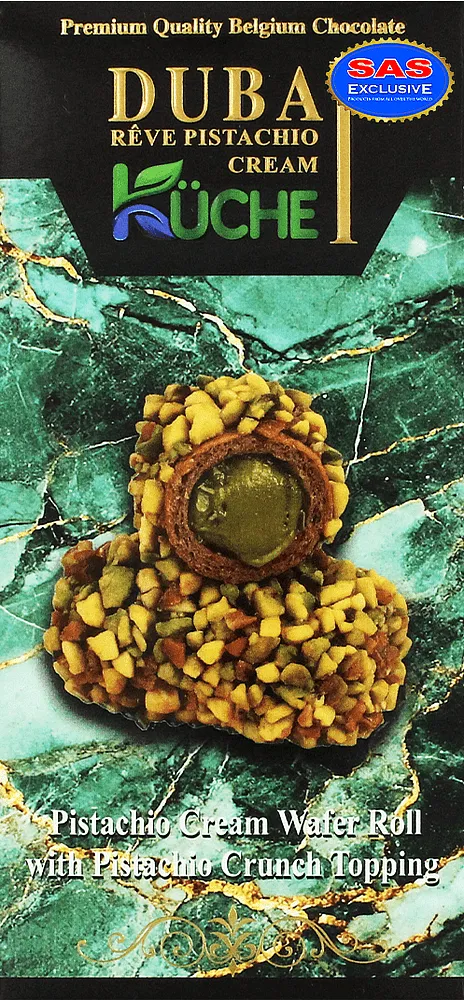 Wafer rolls with pistachio cream "Kuche Dubai" 80g
