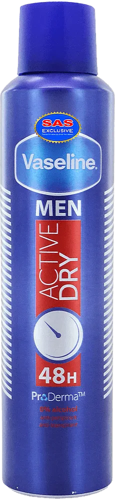 Antiperspirant - deodorant "Vaseline Men Active Dry Pro Derma" 250ml
