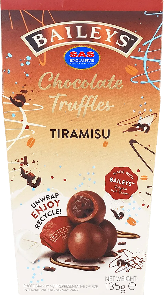 Շոկոլադե կոնֆետներ «Baileys Chocolate Truffles Tiramisu» 135գ
