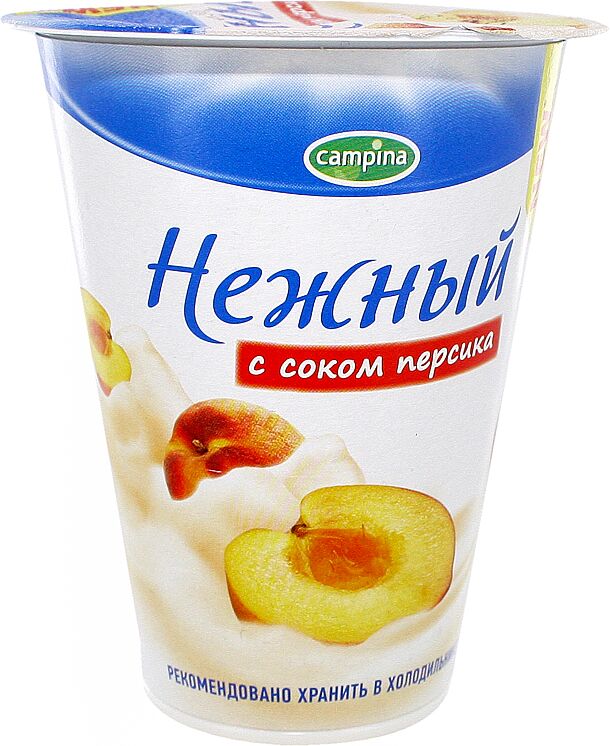 Yoghurt product with peach syrup 