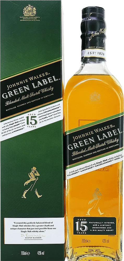 Виски "Johnnie Walker Green Label 15*" 0.7л 