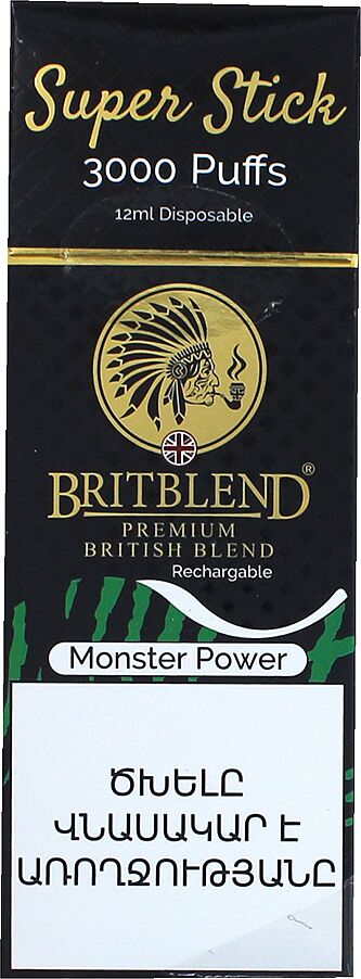 Էլեկտրական ծխախոտ «BritBlend Monster Power» 1հատ

 