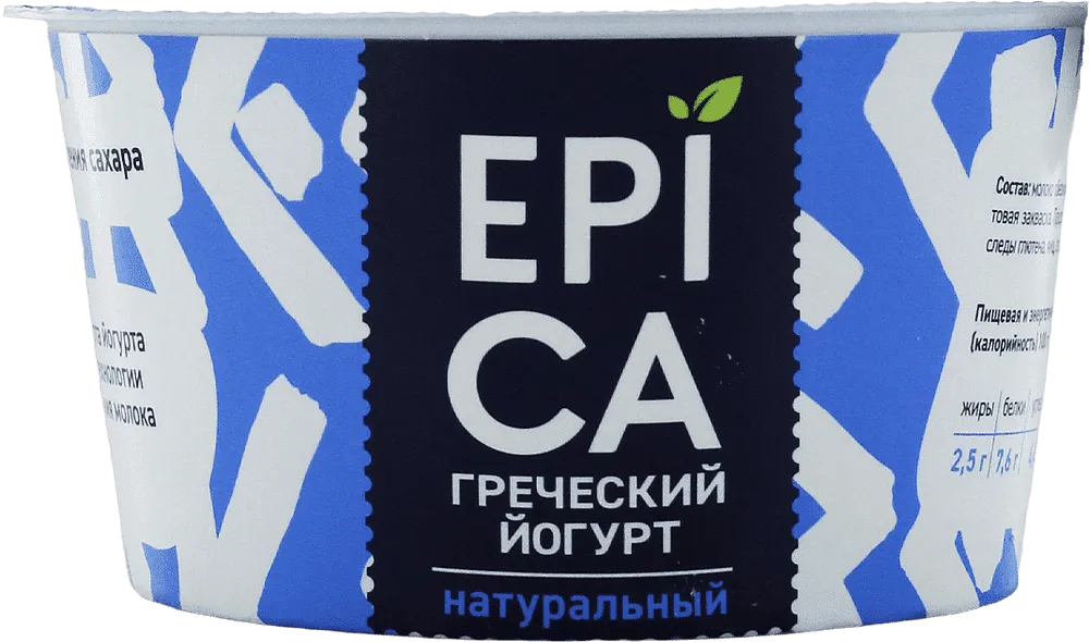 Greek yoghurt "Epica" 130g, fat content: 2.5%