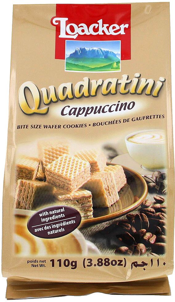 Wafer with cappuccino filling "Loacker Quadratini  Cappuccino" 110g