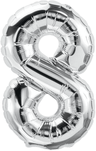 Воздушный шар с гелием, №8, 1м, серебристый