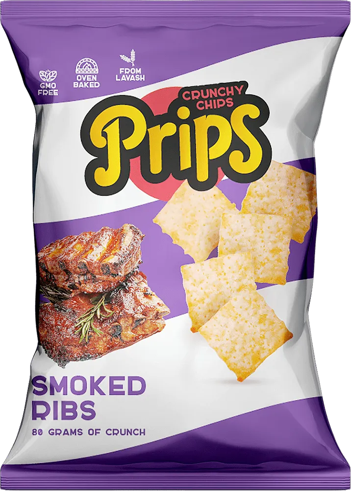 Չիպս ապխտած ռիբսի «Prips Crunchy Chips» 80գ
