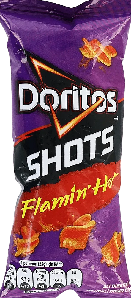 Hot pepper & cheese chips "Doritos Shots Flaming Hot" 23g