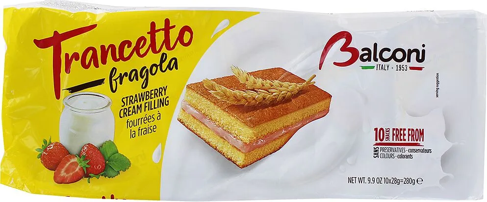 Strawberry filling biscuit "Balconi Trancetto" 280g