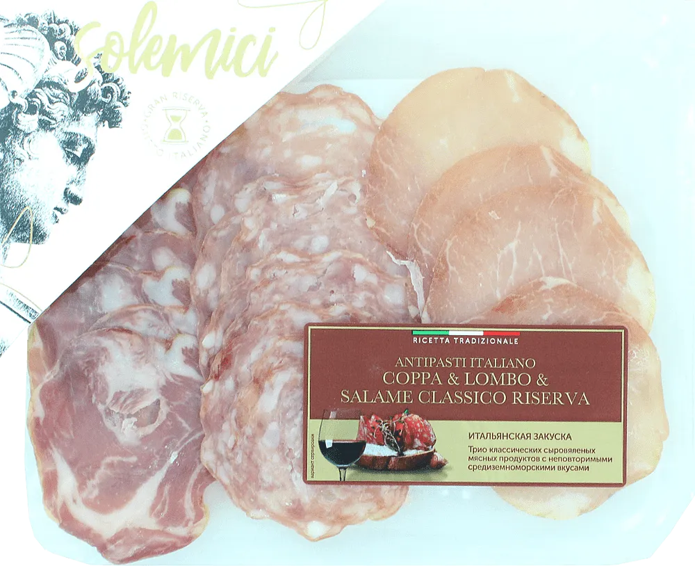 Մսային տեսականի կիսաչոր կտրատած «Solemici» 90գ