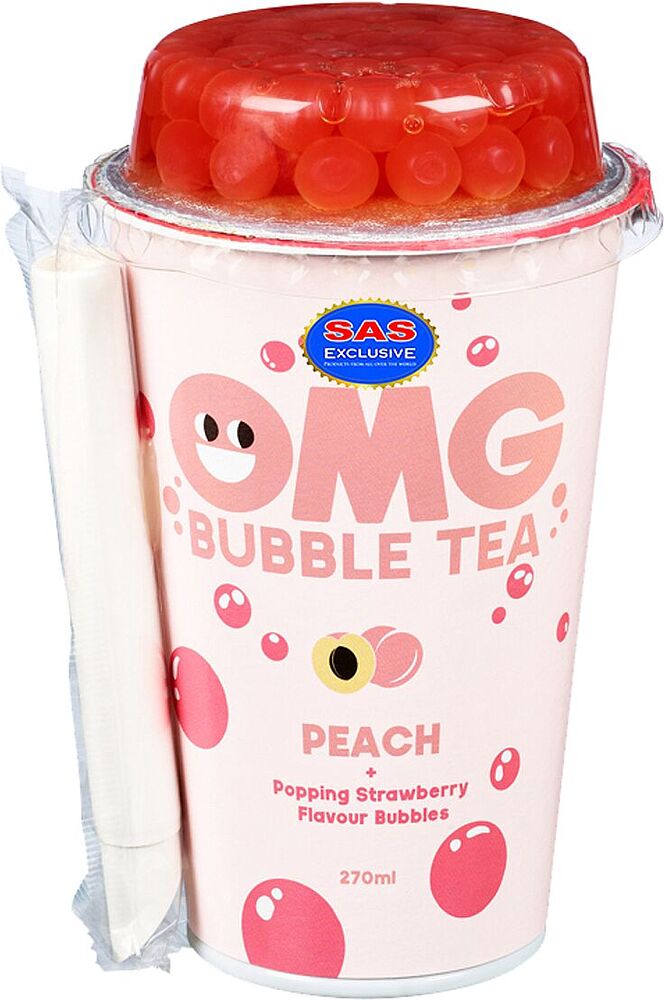 Чай холодный "OMG Bubble" 270мл Персик