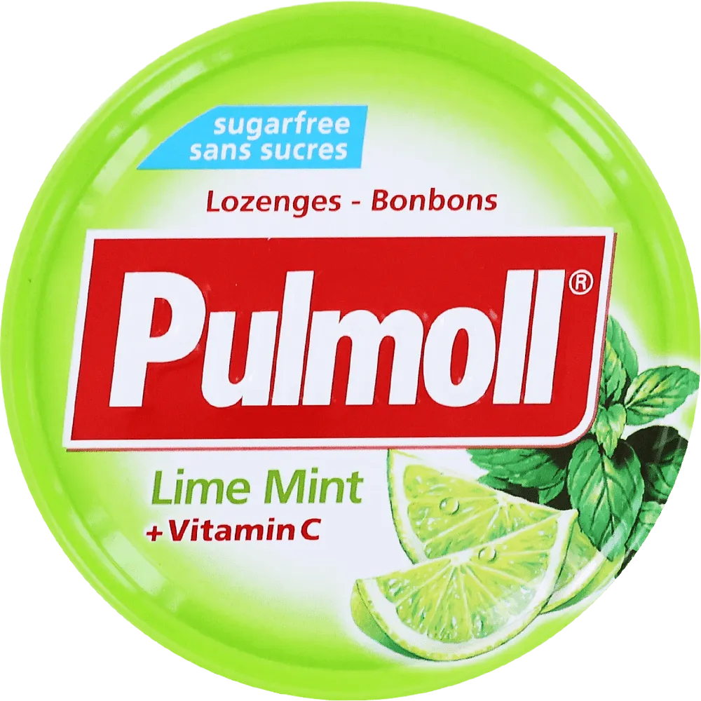 Lime and mint flavored drops “Pulmoll” 45g