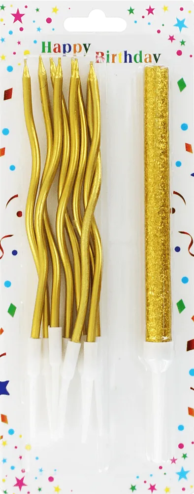 Birthday candle & cake torch "Happy Birthday" 9 pcs
