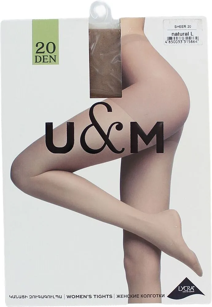 Tights "U&M 20 Den L" Natural
